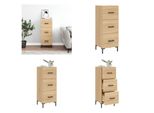 Vidaxl Credenza Rovere Sonoma 34,5X34X90 Cm Materiale Legno - Credenza - Credenze - Armadio - Credenza