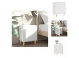 Vidaxl Comodino Con Gambe In Legno Massiccio Bianco 40X30X50 Cm - Comodini