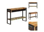 Vidaxl Tavolino 110X30X76 Cm In Legno Massiccio Antico - Tavolini