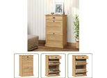 The Living Store Scarpiera Vigo 60X35X96 Cm In Legno Di Pino Massiccio