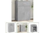 The Living Store Credenza Cemento Grigio 60X30X84 Cm Materiale A Base Di Legno