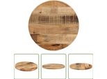The Living Store Piano D'appoggio Ø 50X2,5 Cm Rotondo Legno Di Mango Massiccio Grezzo