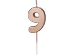 Candela Di Compleanno Numero 9 Candela Numero 4,5 Cm Oro Rosa