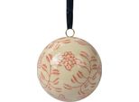 Ciondolo Decorativo Clayre & Eef Ø 6 Cm Fiori In Vetroceramica Beige