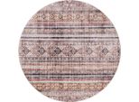 Interiyou Tappeto Lavabile Gent Multicolore/Rosa ø 160 Cm Rotondo