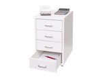 Rollcontainer Preston T851, Schubladenschrank Stahlschrank BüRoschrank, 48X28X41Cm 4 Schubladen ~ Weiß