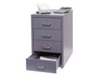 Rollcontainer Preston T851, Schubladenschrank Stahlschrank BüRoschrank, 48X28X41Cm 4 Schubladen ~ Dunkelgrau