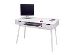 Schreibtisch Mcw-A70B, BüRotisch Computertisch, Mdf 120X55Cm ~ Weiß