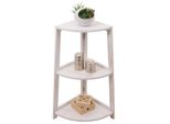 Eckregal MCW-K44, Regal Standregal Wohnregal, 3 Ablagen, 80X37X37Cm Mdf Aus Paulownia ~ Shabby Weiß