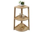 Eckregal MCW-K44, Regal Standregal Wohnregal, 3 Ablagen, 80X37X37Cm Mdf Aus Paulownia ~ Naturbraun
