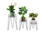 Set Di 3 Supporti Per Piante Outsunny Per Vasi Da Fiori Fino A Ø16 Cm In Metallo