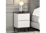 Skye Decor, Imaj - Bianco, Marmo, Comodini E Mobiletti, Bianco, 40 X 60 X 35 Cm