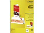 Sigel Pc Cartoncini Pieghevoli, Din Lungo (A4), 185 G/M², Cartoncino Bianco Brillante, Per Fotocopiatrici Laser A Getto D'inchiostro, Contenuto: 50 Cartoncini (DP810)