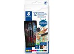 Staedtler 149C C12 Pastello Colorato Nero, Blu, Bordeaux, Marrone, Verde, Arancione, Pesca, Rosso, Giallo 12 Pz
