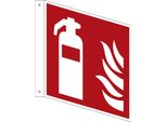 Hinweisschild FeuerlöScher Fahne Iso 7010/F001 200X200Mm Beids.