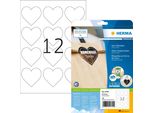 Herma 10791 Etichette Herma A Forma Di Cuore, Diametro: 60 Mm, Bianco