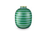 Dekovase PIP STUDIO Vase, grün (grün, weiß), B:25cm H:31cm T:25cm Ø:25cm, Metall, Vasen