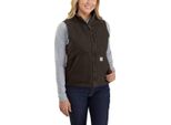 Carhartt Gilet Da Donna Sherpa Foderato A Collo Alto Marrone Scuro-L