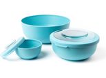 3 Ciotole Con Coperchio Blu / Amuse