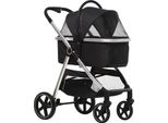 Passeggino Per Cani Pawhut, Passeggino Per Cani 3 In 1, Seggiolino Auto, Borsa Per Il Trasporto, Passeggino Per Gatti Con Cuscino Fino A 15 Kg, Passeggino Pieghevole Per Cani Di Piccola Taglia Con Freni