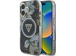 Etui Guess Glitter Flowers Triangle Buttons Magsafe Do Iphone 16 Czarny
