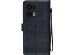 Avizar, Cover Per Oppo Reno 13 Pro Con Dragonne, Custodia Flip, Supporto Per Portafoglio, Blu Scuro