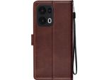 Avizar, Cover Per Oppo Reno 13 Pro Con Dragonne, Custodia Flip, Supporto Per Portafoglio, Marrone Scuro