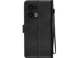 Avizar, Cover Per Oppo Reno 13 Pro Con Dragonne, Custodia Flip, Supporto Per Portafoglio, Nero