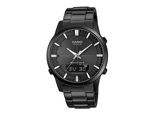 Funkchronograph Casio Funk, Schwarz (Schwarz, Schwarz), Armbanduhren, Herren, Solaruhr, Armbanduhr, Herrenuhr, Funkuhr, Edelstahlarmband, Saphirglas
