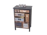 Apotheker-Schrank MCW-A43, Kommode, Tanne Holz Massiv Vintage Patchwork 78X55X35Cm