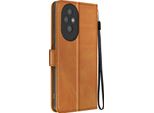 Avizar, Honor 200 Pro Wallet Cover, Custodia A Portafoglio Con Cinturino Da Polso, Marrone Chiaro