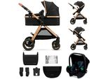 Kombi-Kinderwagen KINDERKRAFT ESME 3IN1, Baby, schwarz (pure schwarz), Kinderwagen, inkl. Babyschale