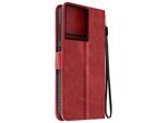 Avizar, Motorola Edge 50 Pro Wallet Cover, Custodia A Portafoglio Con Cinturino, Rosso