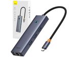 Hub Baseus Ultra Joy Usb 6In1 (Usb-C/1Xhdmi4K30Hz/3Xusb 3.0/1Xpd/Rj45) Grigio