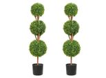 Palla Di Bosso Artificiale 122 Cm - Decorazione Da Giardino In Plastica - Palla Di Bosso In Vaso Da Fiori - Pianta Artificiale Con Luci Led E Foglie Di Ricambio - 2 Pz. Luci Led, 10 Pz. Foglie Di Ricambio.
