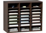 Organizzatore Per Lettere Marrone Vintage - 24 Scomparti In Mdf 737X305X620 Mm - Portadocumenti Da Tavolo - Scomparti Per La Casa, L'ufficio, La Scuola Ecc.