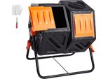 Bidone Per Compostaggio Rotante, Compostiera Rotante 140 L, Compostiera A Tamburo Rotante, A Doppia Camera, Compostiera Rotante 785 X 605 X 795 Mm, Bidone Per Compostaggio Da Giardino Caricabile Da 40 Kg, Guanti Inclusi