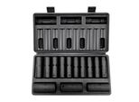 Set Di Chiavi A Bussola Professionali In Acciaio Legato CR-V - Set Di Chiavi A Bussola Da 13 Pezzi 10-24 Mm - Bussole Profonde Per Avvitatori A Impulsi - Hrc 42-48 - Valigetta Portautensili Inclusa - Estrattore Per Viti Metriche