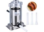Insaccatrice Manuale Per Salsicce 2L - Macchina Verticale Per Salsicce In Acciaio Inox 304 - Struttura Robusta - 3 Tubi Per Salsicce - Ampia Capacità - Sicurezza Alimentare - Facile Da Pulire