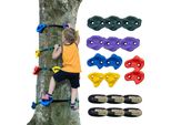 Set Per L'arrampicata Sugli Alberi Ninja - 12 Prese Per L'arrampicata Sugli Alberi - 6 Imbracature A Cricchetto - Arrampicata All'aperto - Attrezzatura Per L'arrampicata Colorata