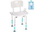 Sgabello Da Doccia Deluxe - Sedia Da Doccia Regolabile In Altezza - Robusto Sgabello Da Bagno Con Portata Di 158,8 Kg - Struttura In Lega Di Alluminio - Bianco