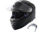 Casco Da Moto Integrale Nero - Casco Da Motocross 57-58Cm - Casco Da Moto Taglia M - Perfetto Per Gli Appassionati Di Moto