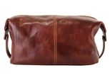 Kulturbeutel PIKÉ, Gr. B/H/T: 28cm x 16cm x 11cm onesize, braun, Leder, glänzend, beschichtet, Taschen, echt Leder, Made in Italy