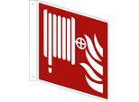 Hinweisschild LöSchschlauch Fahne Iso 7010/F002 200X200Mm Beids.