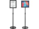 Espositore Informativo Con Base 279 X 216 Mm - Espositore Informativo Regolabile - Altezza Regolabile 820-1250 Mm - Espositore Per Poster - Espositore Robusto Riempito Di Sabbia O Acqua - Espositore Per Esposizioni E Pubblicità