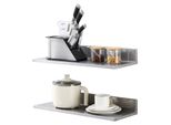 Portaspezie Scaffale A Muro - Pratico Scaffale Pensile Per La Cucina - Ripiano Galleggiante In Acciaio Inox - Portata 20 Kg - Ideale Per Cucine, Ristoranti, Hotel - 610 X 218 X 85 Mm.