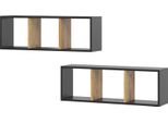 Vicco Libreria Da Parete Tomy, 90 X 30 Cm Set Di 2, Antracite/Quercia Dorata