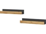 Vicco Scaffale A Muro Tomy, 60 X 10 Cm Set Di 2, Antracite/Quercia Dorata