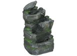 Gartenbrunnen Solar Springbrunnen mit 4 Stufen, LED-Beleuchtung