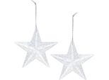 Stella Appesa In Plastica Mica Trasparente Decorazione Natalizia 9,5 Cm Set 12